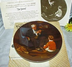 VINTAGE COLLECTOR PLATE NORMAN ROCKWELL THE TYCOON CABINET DISPLAY certi... - $17.99