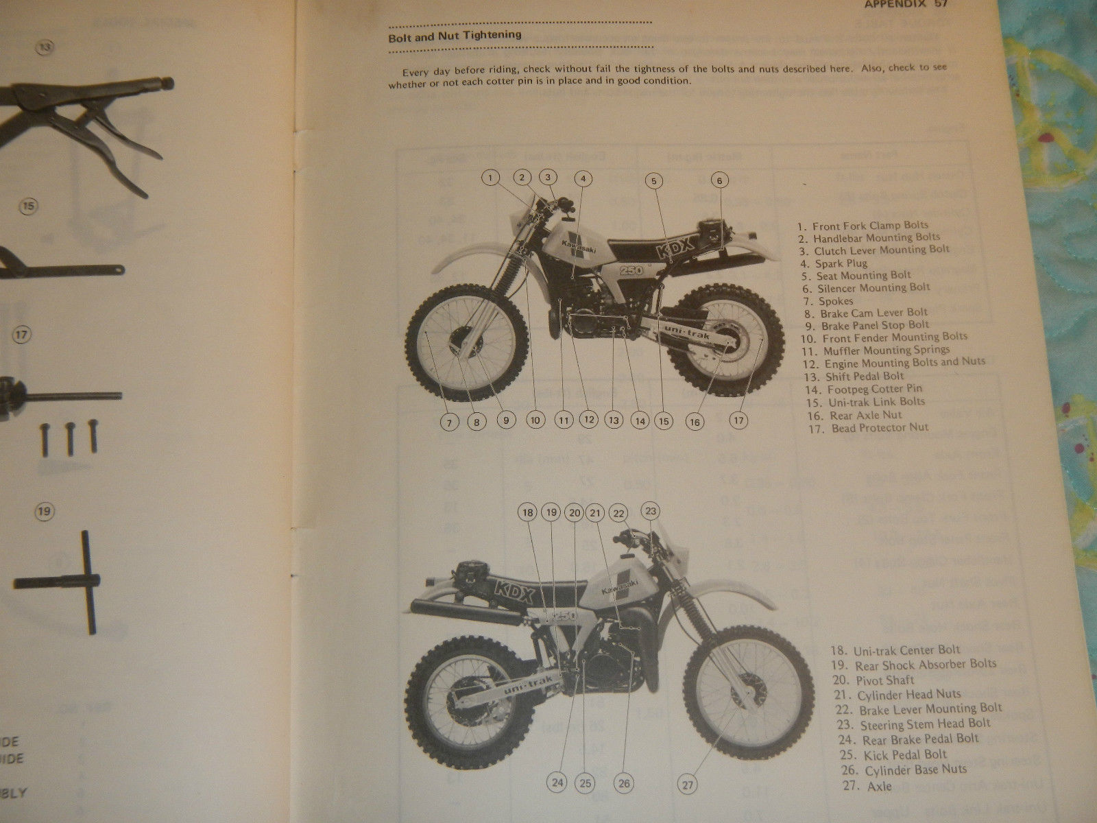 ... 1982 KAWASAKI KDX250-B2 KDX250 KDX 250 B2 250B2 KDX250B2 OWNER SERVICE MANUAL #3 ...
