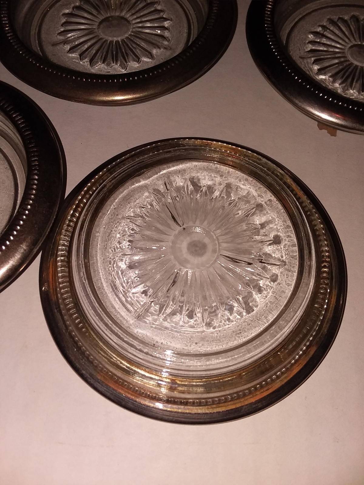 Vintage coasters set of 6 cut glass Glassware