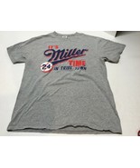 Cleveland Indians It&#39;s Miller Time in Tribe Town 24 Mens Gray T-shirt Sz... - $9.89