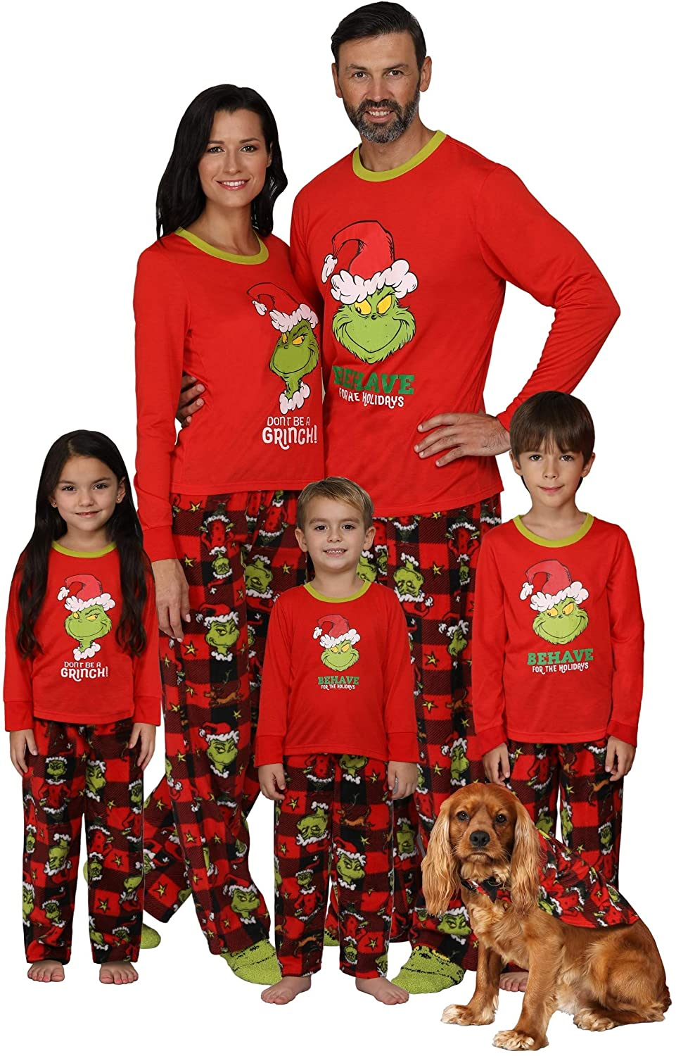 Dr. Seuss Grinch Christmas Pajamas - Matching Family Adult Kids Costume ...