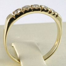 18K YELLOW GOLD BAND RING WITH 5 DIAMONDS, 0.25 CT ENGAGEMENT, MADE IN ITALY image 3