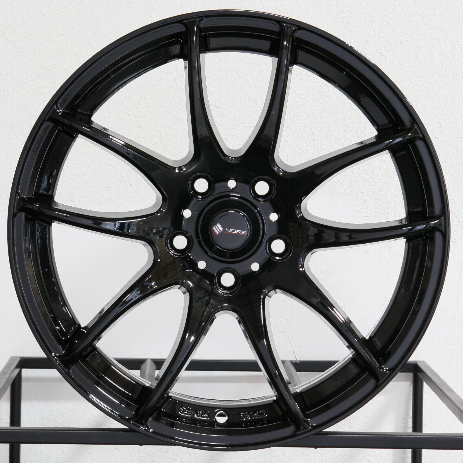 17x8 Vors TR4 5x108 35 Black Wheels Rims Set(4) - Wheels