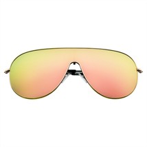 Gafas de Sol Escudo Retro Monobloque Reflectante Lente Plana Grande Shield - $11.14