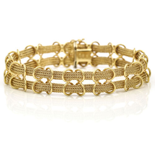Filippini Fratelli Double Woven Chain Bracelet in 18k Yellow Gold ...