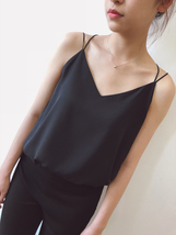 WHITE Summer Chiffon Top Sleeveless V-Neck Chiffon Tank Wedding Bridesmaid Tops  image 5