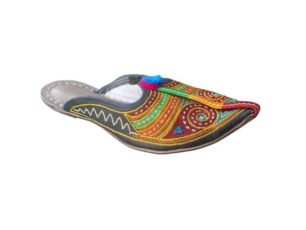 Women Slippers Boho Indian Flip-Flops Leather Clogs Flat Jutties Open ...