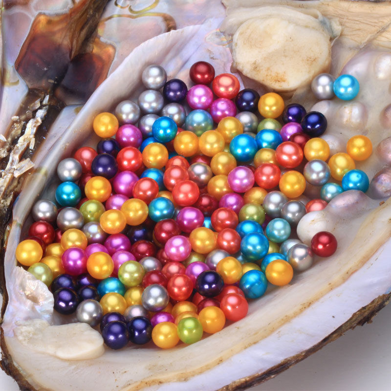 30pcs Loose Pearl AAA Round Akoya Oyster Pearls Wholesale Price Colorful Pearl