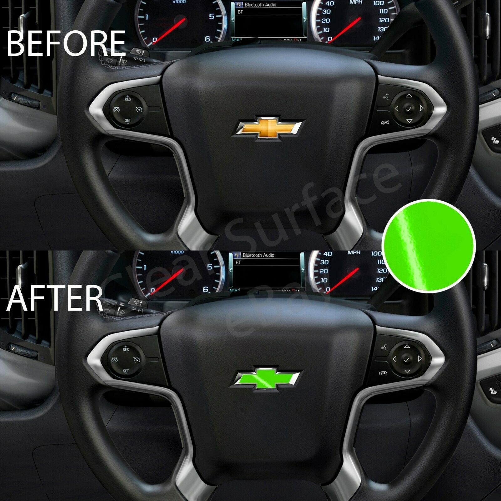 Precut Steering Wheel Bowtie Overlay Decal Fits Chevy Silverado 1420