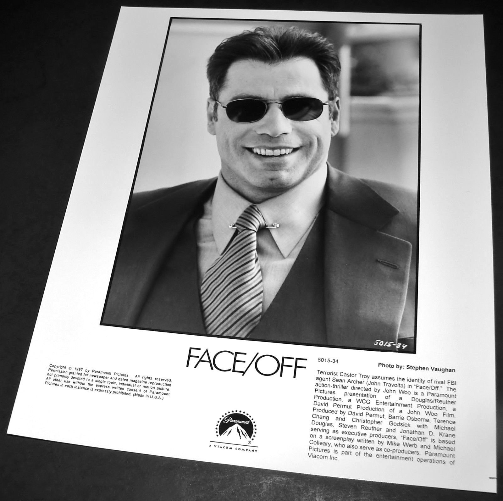 1997 FACE/OFF John Woo Movie Press Photo John Travolta 501534 smile