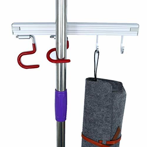 QBOSO Mop Broom Holder Wall Mount Broom Hanger and Dust Mop Closet