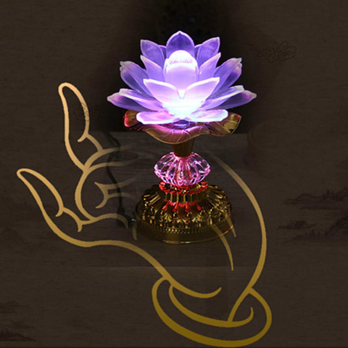 7Color for Lotus Flower Lamp Buddhist Prayer Lamps 52