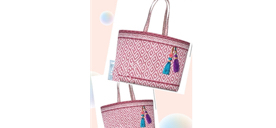 2 x Estee Lauder Large Tote Shopper Bag Tassel and Diamond Pattern/Print NEW!