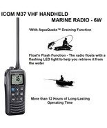 ICOM M37 MARINE VHF HANDHELD RADIO With AquaQuake™ Function- 6W - $199.95