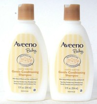 2 Count Aveeno Baby 12 Oz Lightly Scented Tear Free Gentle Conditioning Shampoo