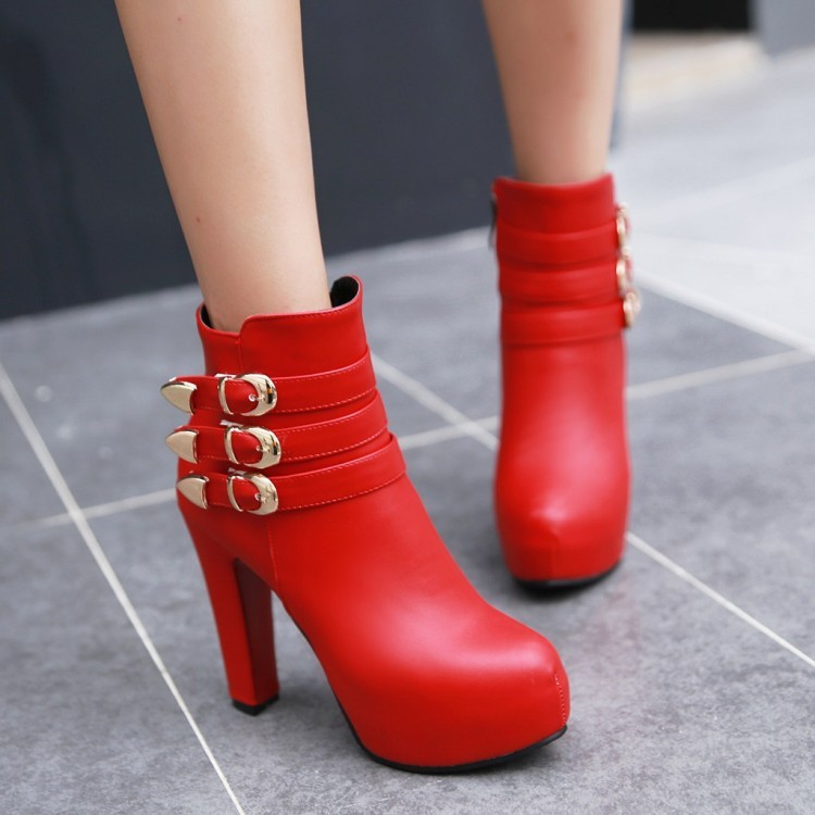 gold buckle booties