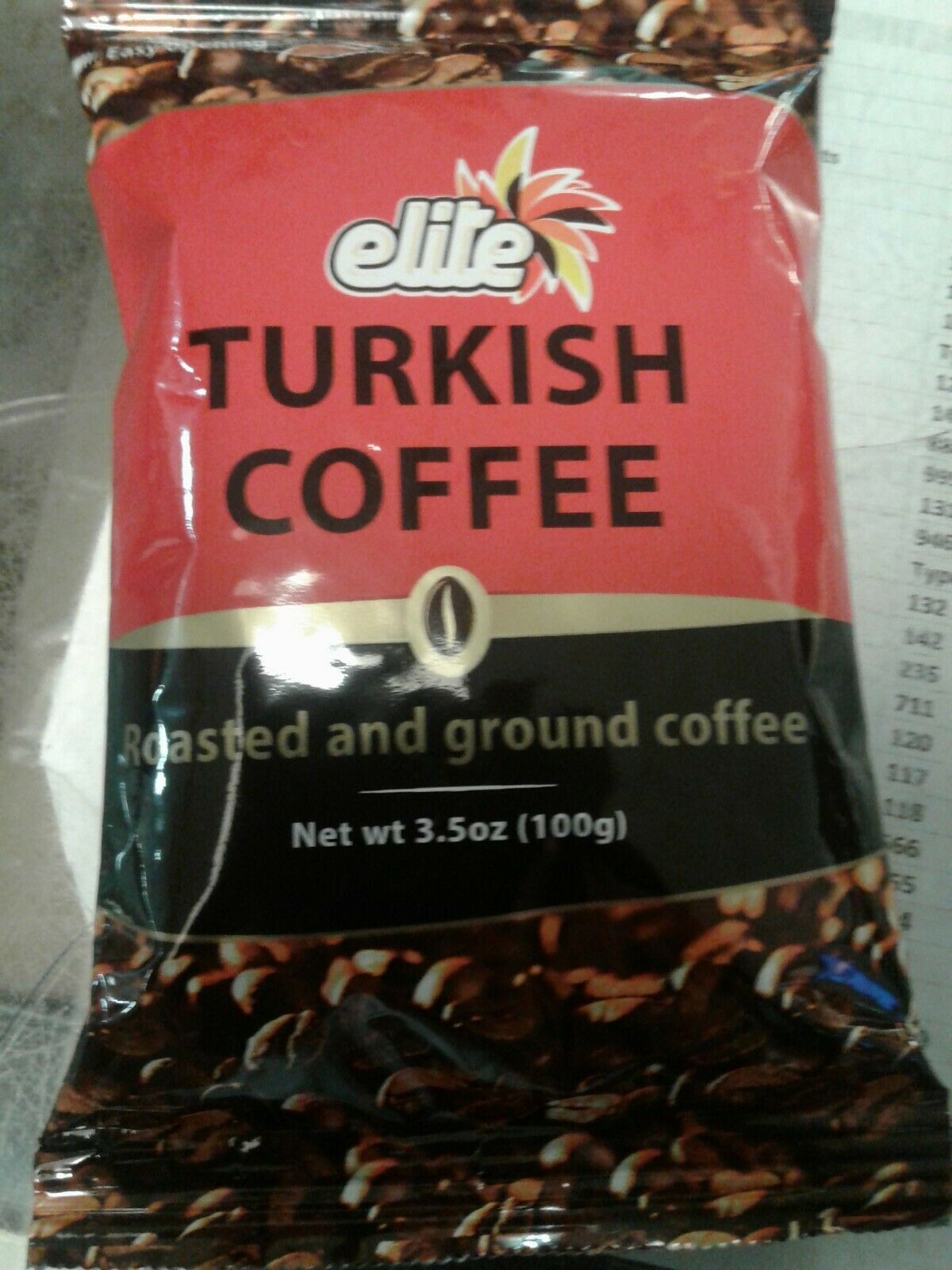 Elite Turkish Coffee Instant Roasted and Ground 3.5 ounces / 100 gram