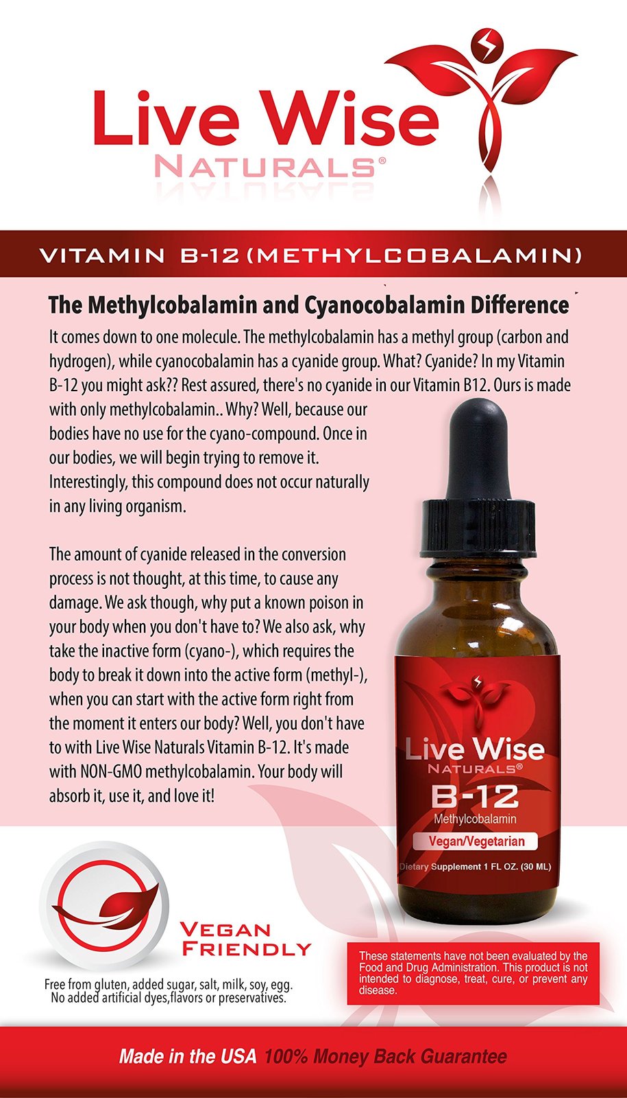 Vitamin B12 Liquid Drops; B 12 Sublingual Methylcobalamin 1000 mcg For