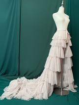 Blush Wedding Detachable Tulle Maxi Skirt Wedding Photo Long Tiered Tulle Skirt  image 3