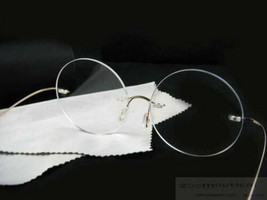 Mens Vintage Rimless Eyeglass Frames Steve Jobs Round Titanium Glasses Rx-able - $14.51