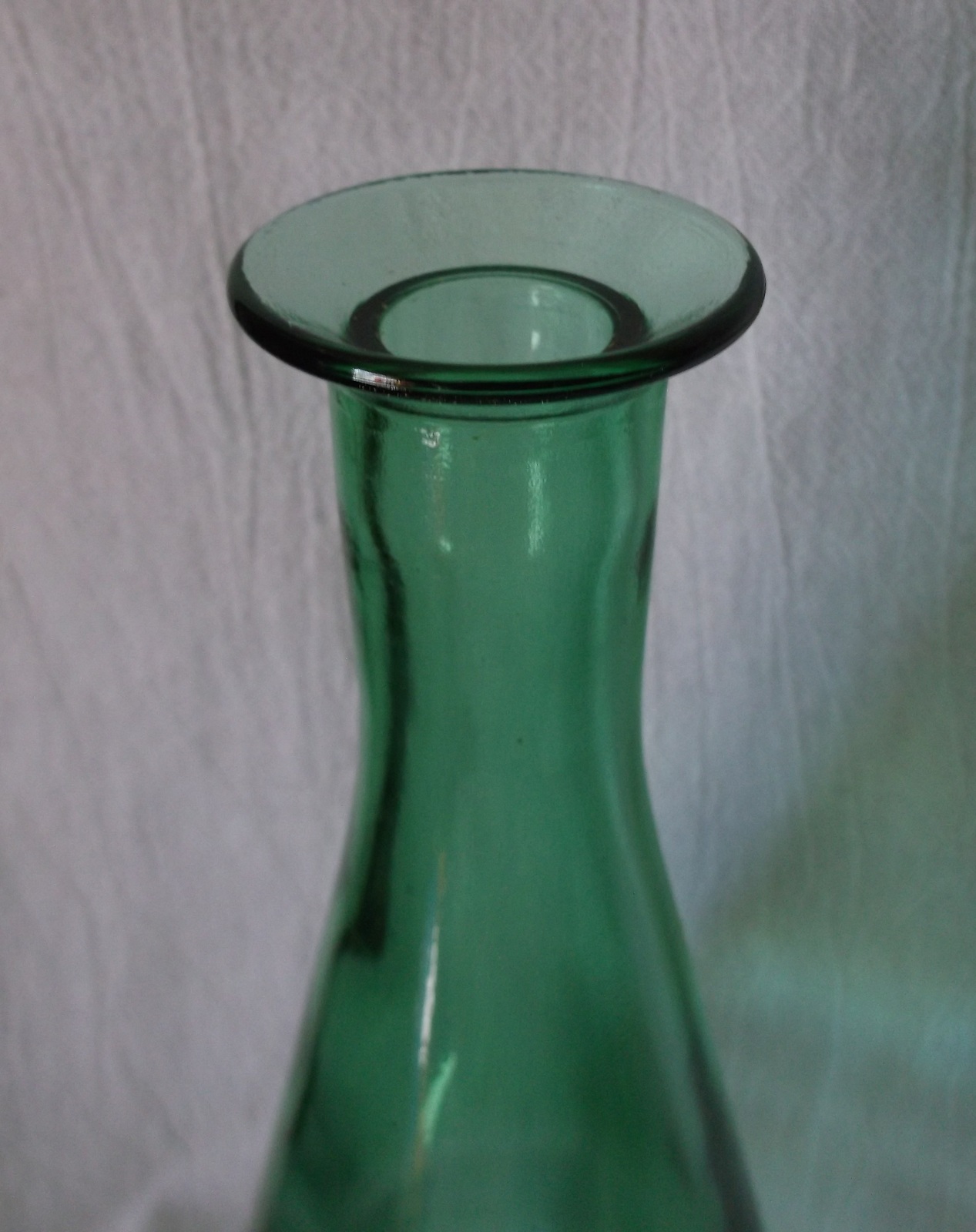 PAIR Mid Century Decanter Genie Bottles Stoppers Teal Green Glass ...