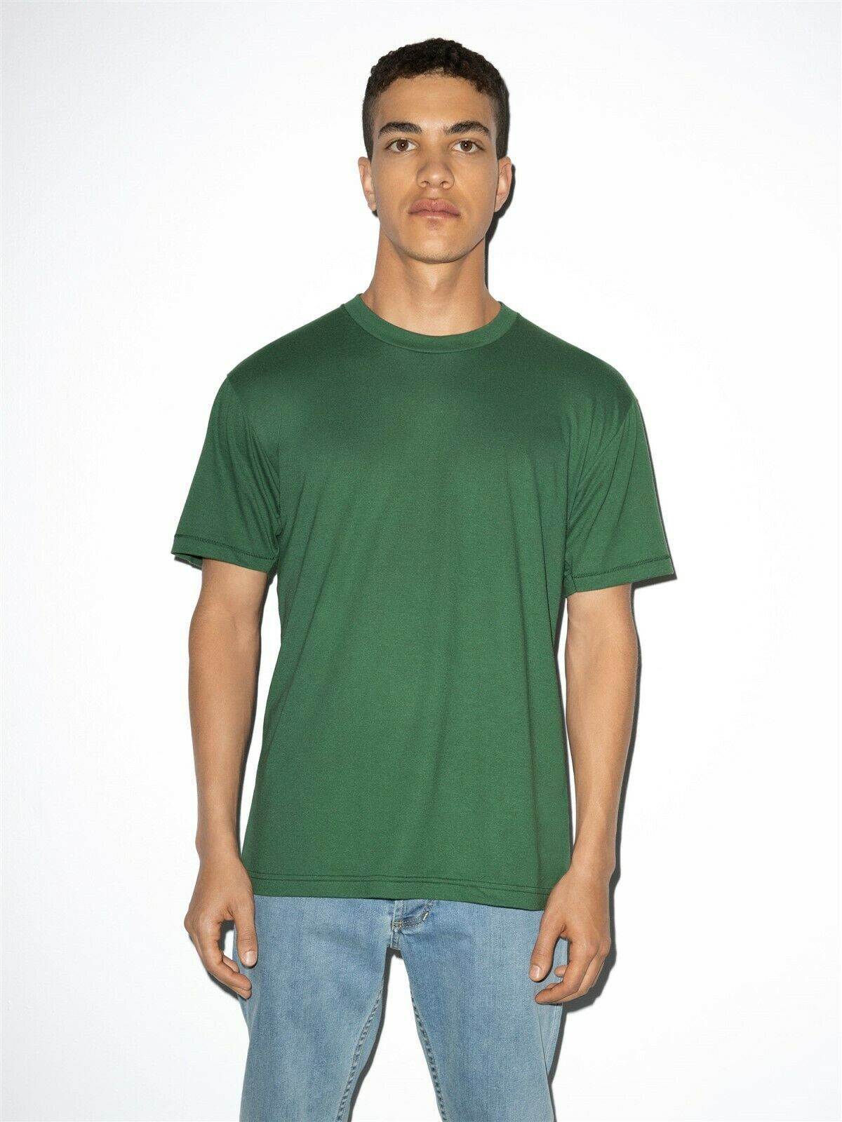 American Apparel Plain Short Sleeve T-Shirt XL Bottle Green NEW BB401W
