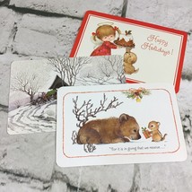 Vintage Hallmark Christmas Postcards Seasons Greeting Happy Holidays Lot Of 3 - $11.88