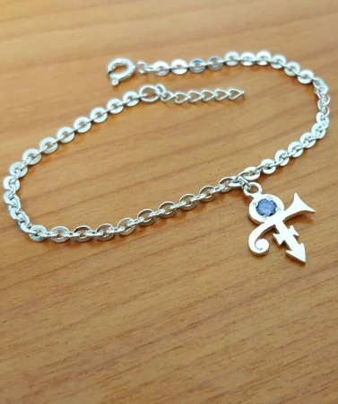 Bracelet - Charm Purple Stone - Love - Remembrance Symbol - 925 Silver