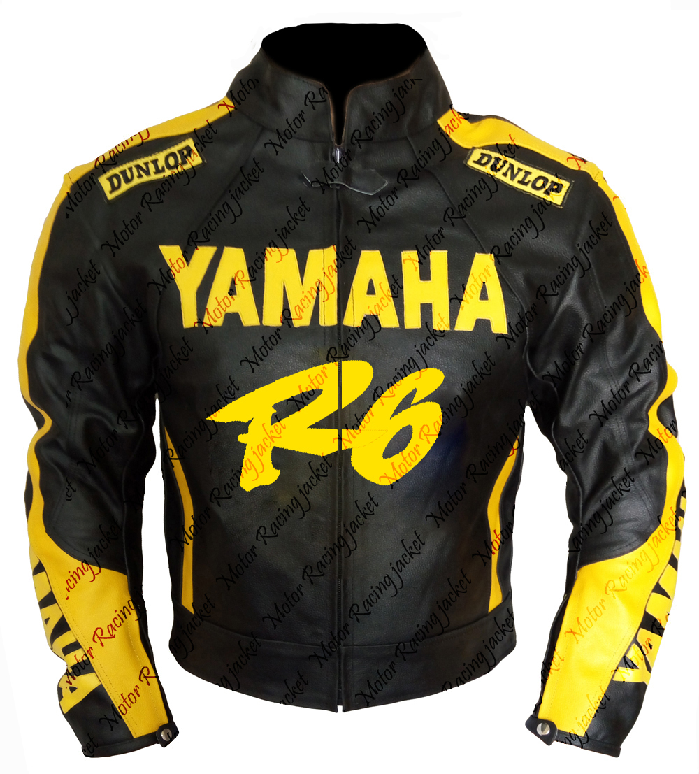 Yamaha YZF-R6 Black Motorbike Leather Jacket Men - Jackets