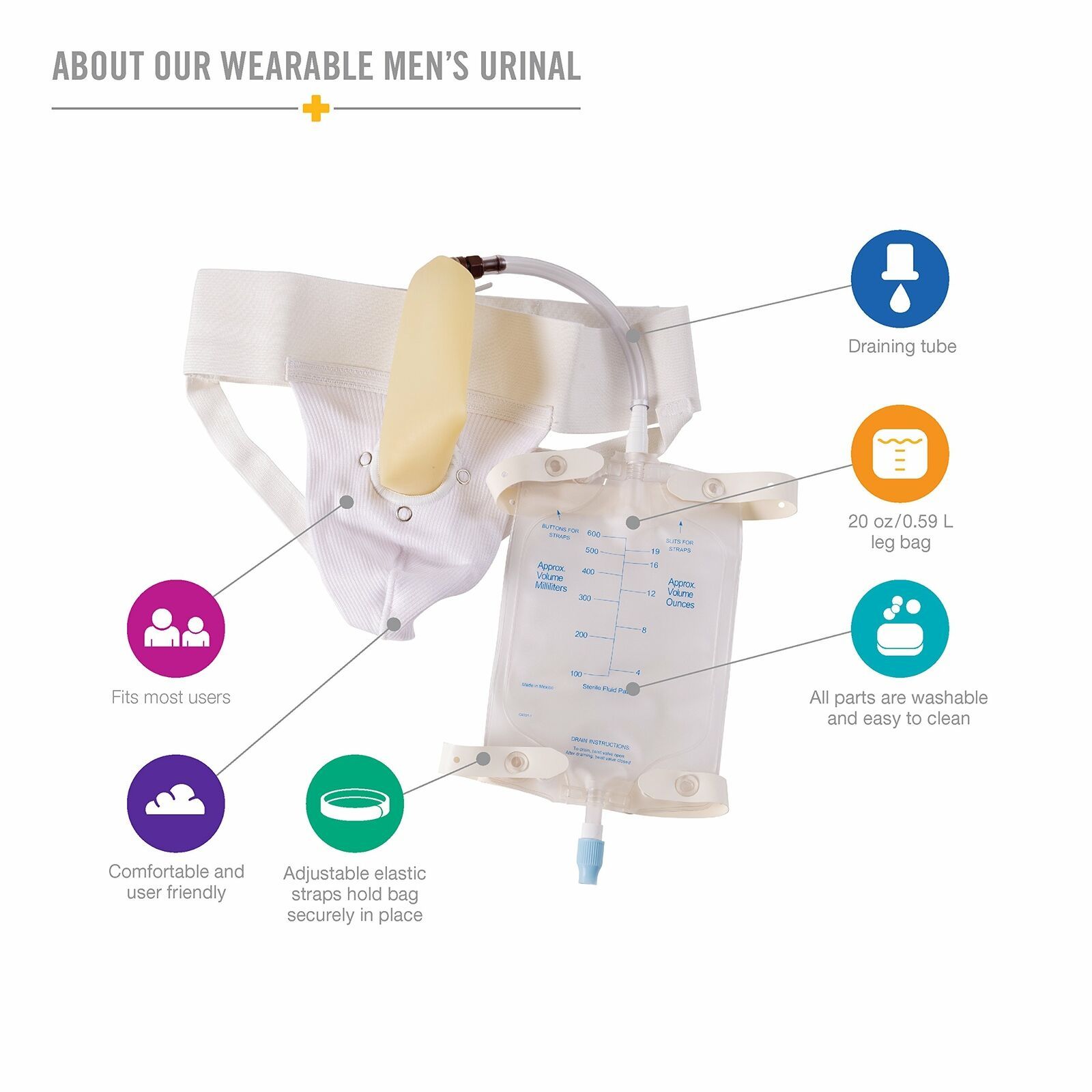 Catheter Male External Maguire Style Reusable Urinal Medical Diaper 