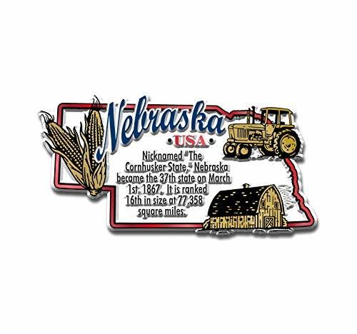 Nebraska Information State Magnet by Classic Magnets, 3.7 x 1.9, Collectible S