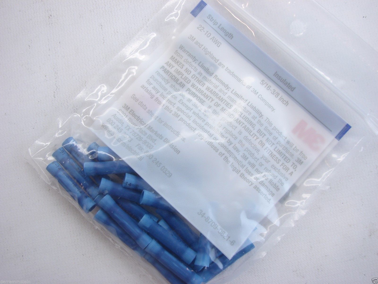 250 3M Highland BSV14Q Vinyl Insulated Butt Connectors 16-14 AWG Wire Box Of