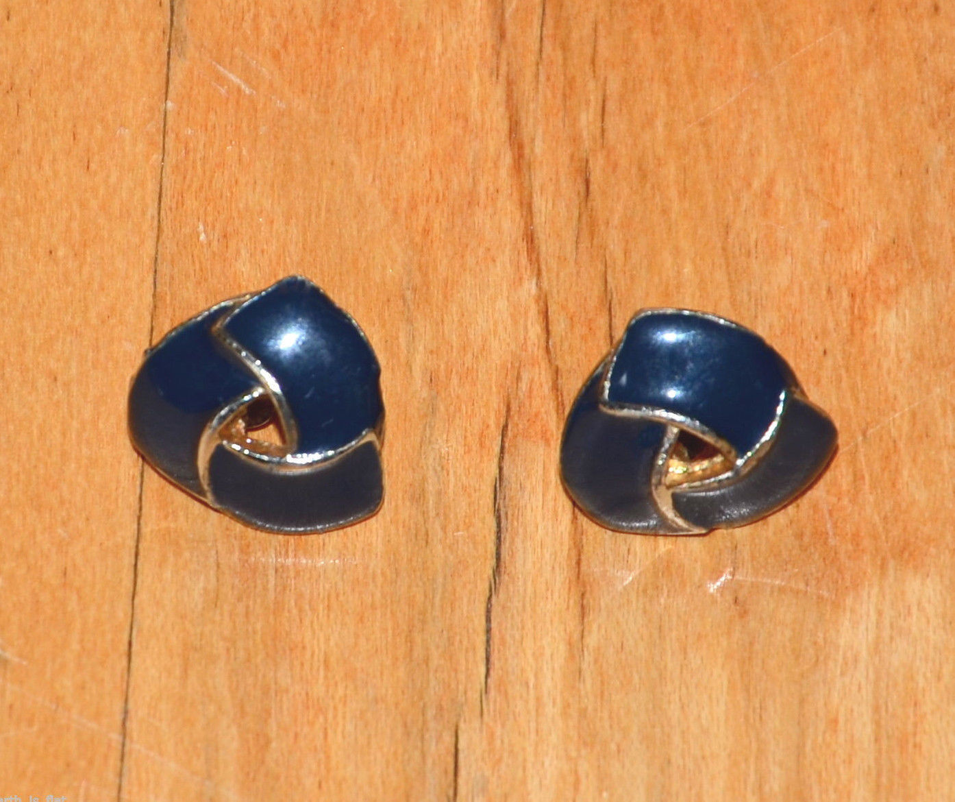 vintage pierced earrings navy gold and 50 similar items