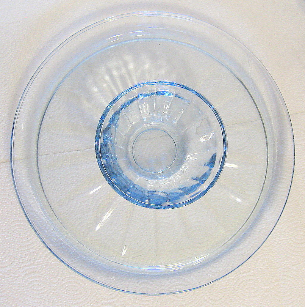 Large Blue Glass Serving Platter and Dip Bowl Platters