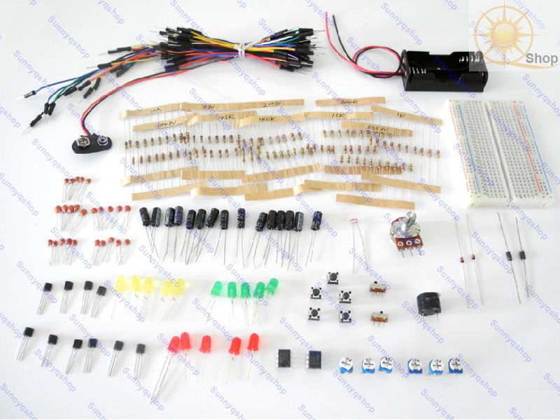 Electronic kit Starter Project LED Resistor Switch buzzer capacitor for arduino