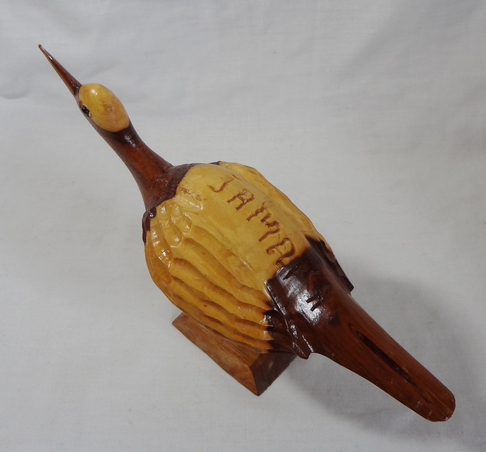 Hand Carved Wooden Bird Figurine Souvenir from Jamaica Decorative