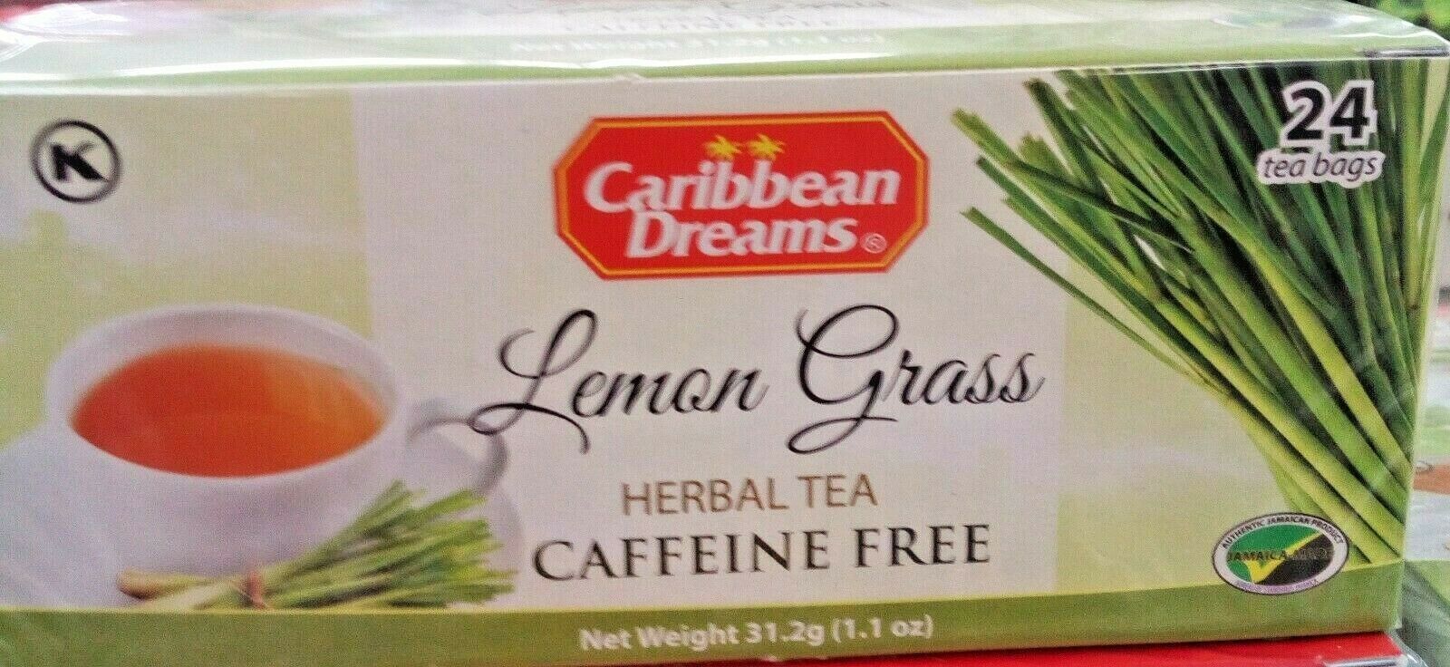 Fever Grass (Lemon Grass) Tea bags (24 tea bags) 31.2.g. 100% Jamaican