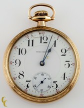 Waltham Open Face 14k Yellow Gold Filled Pocket Watch 23 Jewels Size 16 ... - $1,787.95