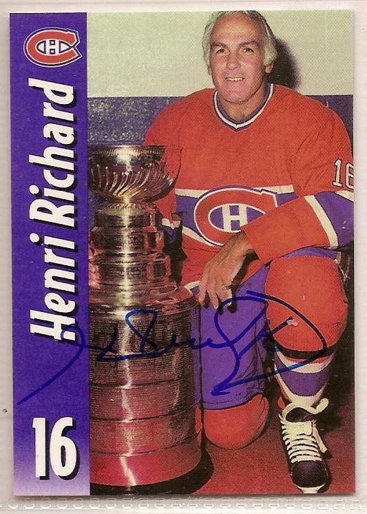 Henri Richard signed autographed Hockey card HOF - Other Autographed Items