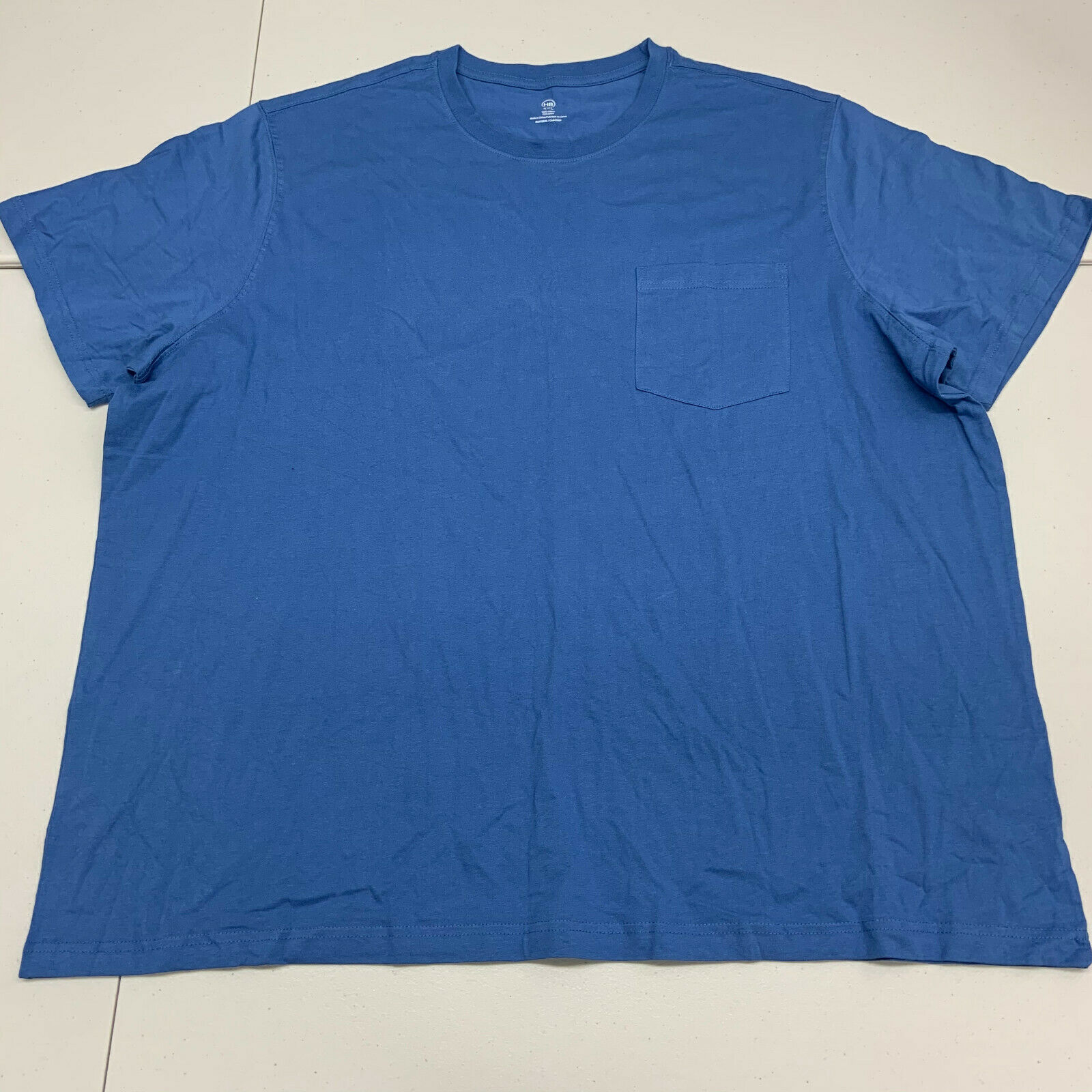 Haband Shirt Mens 4XL Blue Short Sleeve Casual Workout Gym - T-Shirts