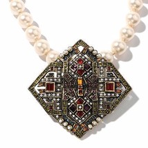 Heidi Daus Pin Pendant with 16 inches Simulated Pearl Necklace - $80.90