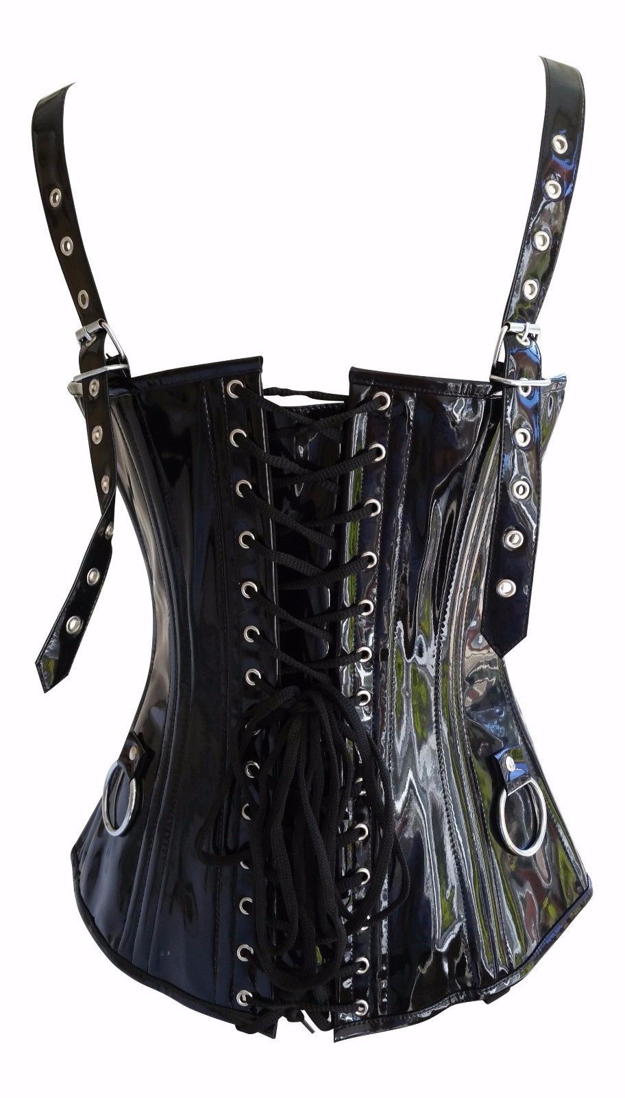 PVC Corset L 12XL Plus Sizes Steel Boned Waist Reducing Straps