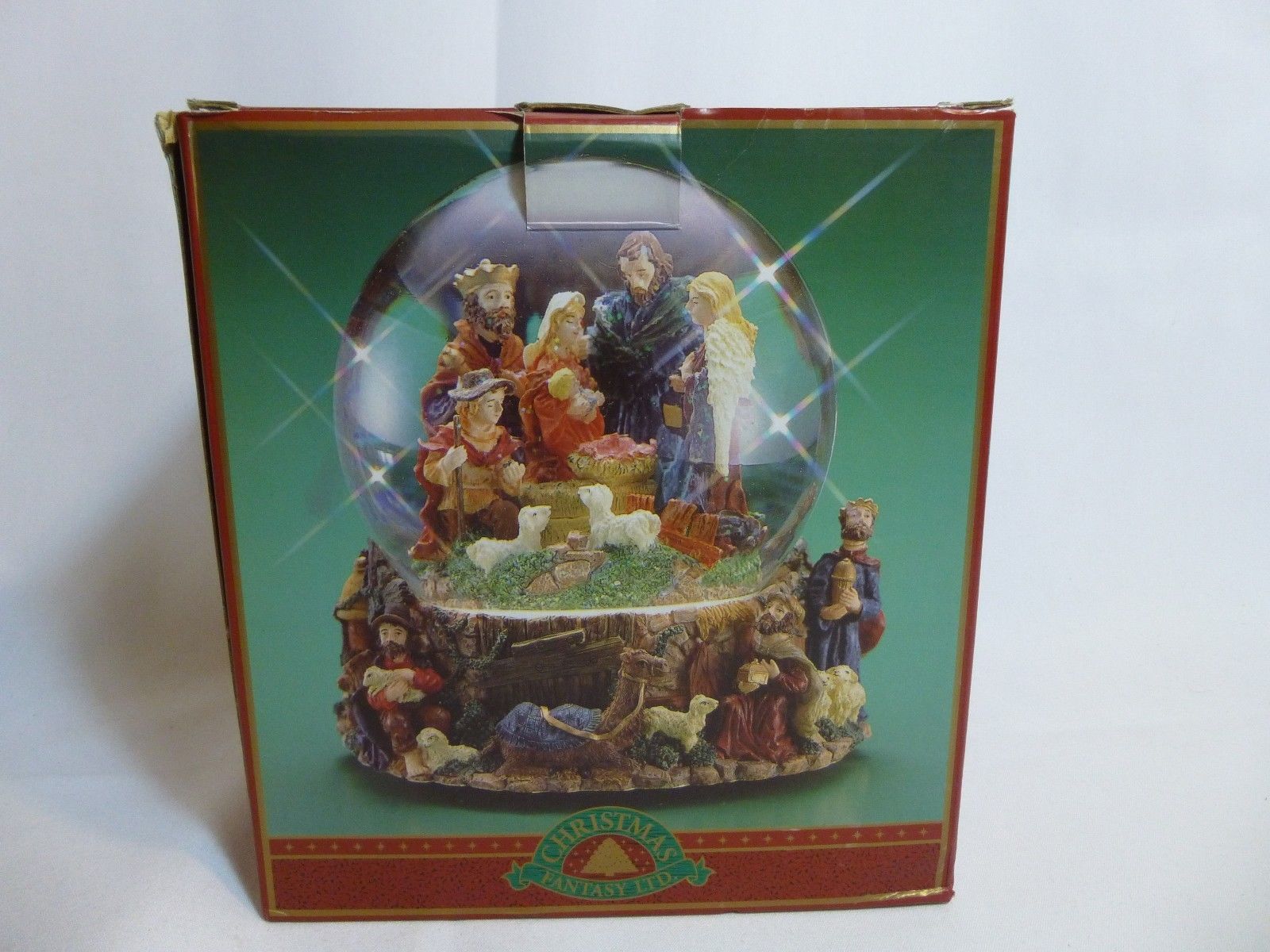 Nativity Scene Musical Snow Globe Plays Silent Night in Original Box