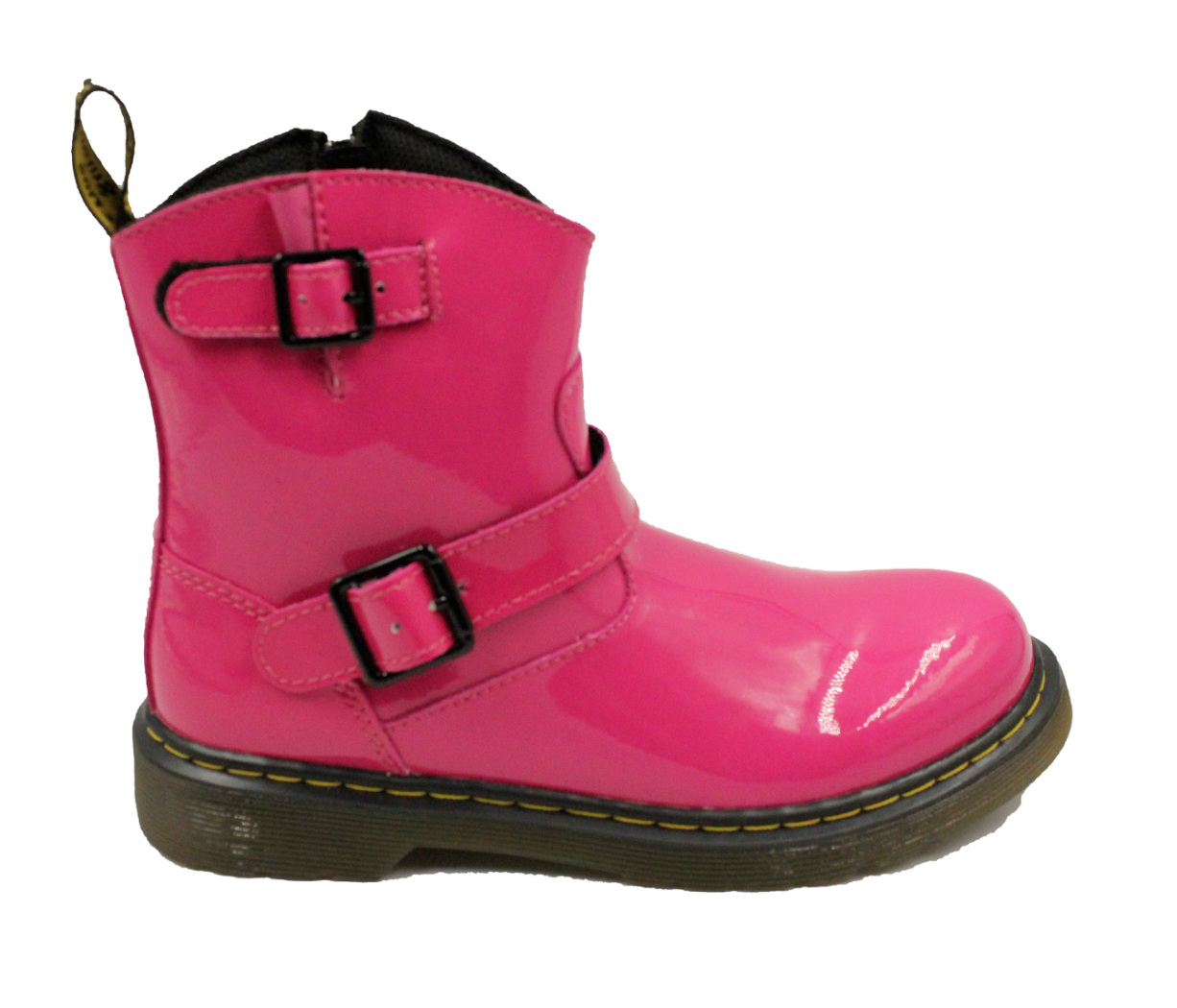 DR. MARTENS Blip AirWair Girls Combat Patent Lamper Boot Hot Pink Size 2 NEW