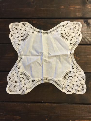 Ivory lace Butterfly  design  Doily/Placemat 19 x 14