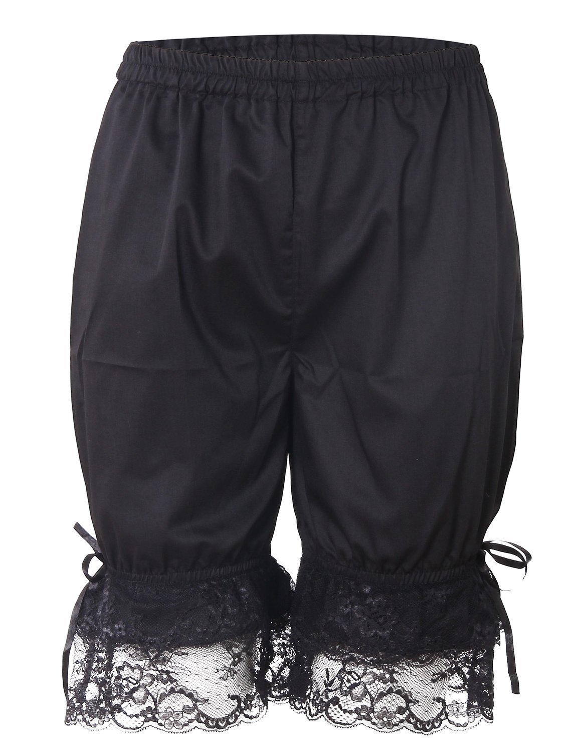 Image of Black Cotton Lace Vintage Victorian Pumpkin Pants Bloomers Shorts