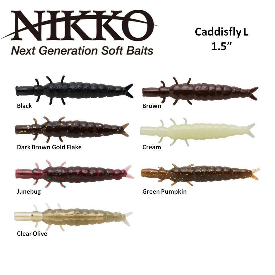 Nikko CADDISFLY 1.5" soft bait, scented, degradable, super soft Soft