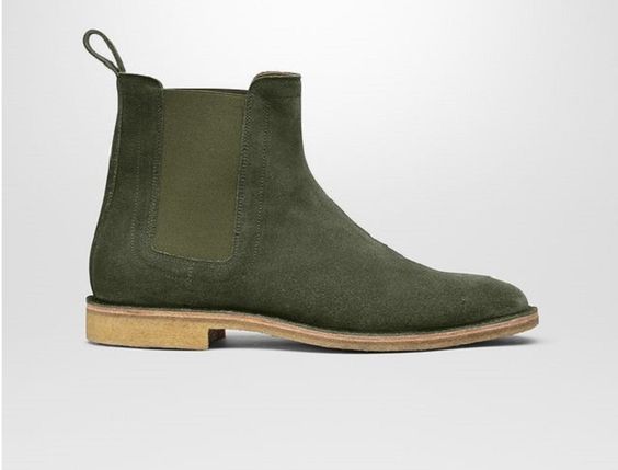 Primary image for NEW Handmade Men Hunter green Suede Leather Boot Men Chelsea Boot, Men Ankle Hig