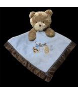 Carters Plush Bear Security Baby Blanket Rattle &quot;I Love Hugs&quot; Blue &amp; Bro... - $24.95