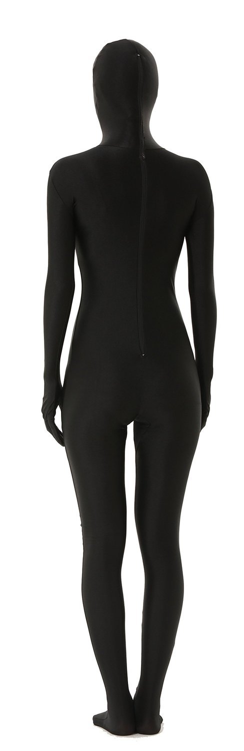 Unisex Full Body Lycra Spandex Skin Tight Bodysuit Zentai Suit Black ...